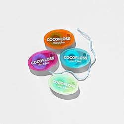 COCOFLOSS Coconut-Oil Infused Woven Dental Floss | Assorted Floss Starter Kit | Dentist Designed | Vegan and Cruelty-Free | 8-Week Supply 7 YDs x 4 Units