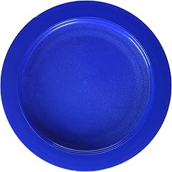 Sammons Preston Plate with Inside Edge, 9 Plate with Food Spill Prevention Aid, Durable Plates with Inner Lip, Eating Support for Children, Adults, Elderly and Disabled, Polypropylene, Blue