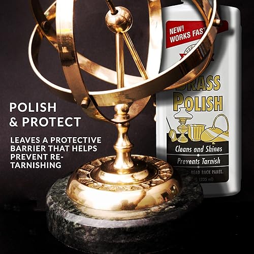 Hope’s Premium Metal Care Brass Polish and Cleaner, Shines and Prevents Tarnish, Safe for Brass, Copper, Chrome, Sterling Silver, 8 oz, Pack of 12