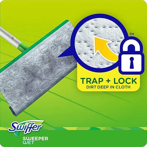 Swiffer Sweeper Wet Mopping Pad Refills for Floor Mop with Febreze Lavender Scent, 12 Count Packaging May Vary