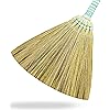 Brush Broom, Whisk Broom, Household Manual Straw Braided Broom Small Handmade Dust Floor Cleaning Sweeping Broom Soft,L16 in x 12in L16 in x 12in Light Blue