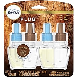 Febreze Plug in Air Fresheners, Wood, Odor Eliminator for Strong Odors, Scented Oil Refill 2 Count