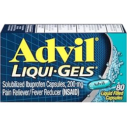 Advil Liqui-Gels Pain Reliever and Fever Reducer, Pain Medicine for Adults with Ibuprofen 200mg for Headache, Backache, Menstrual Pain and Joint Pain Relief - 80 Liquid Filled Capsules