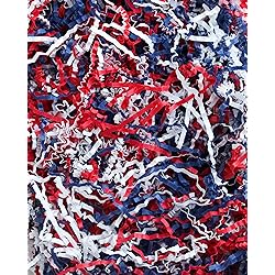 34;Soft & Thin" Cut Crinkle Paper Shred Filler 12 LB for Gift Wrapping & Basket Filling - Red, White and Blue | MagicWater Supply