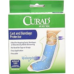 Curad Cast and Bandage Protector, Adult Leg, Waterproof Pack of 6