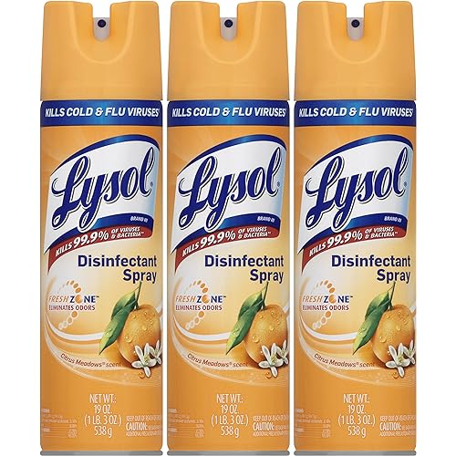 Lysol Disinfectant Spray, Citrus Meadows, 19 Ounce, 3 Count