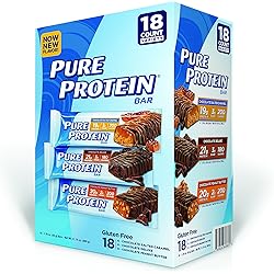 Pure Protein Bar, Chocolate Peanut Butter Salted CaramelChocolate Deluxe, 18 Count