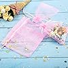 Mudder 50 Pack Organza Gift Bags Wedding Party Favor Bags Jewelry Pouches Wrap, 4 x 4.72 Inches Pink