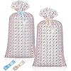 2 Pcs 70"x 40" Large Gift Bag, Jumbo Gift Bags for Giant Gifts, Extra Big Plastic Present Bag for Huge Gifts Wrapping Bags with 2 Rolls Ribbons for Baby Shower Letter Style