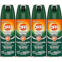 OFF! Deep Woods Sportsmen Insect Repellent Aerosol, Bug Spray Containing 30% Deet, Protects Against Mosquitoes, 6 oz Pack of 4