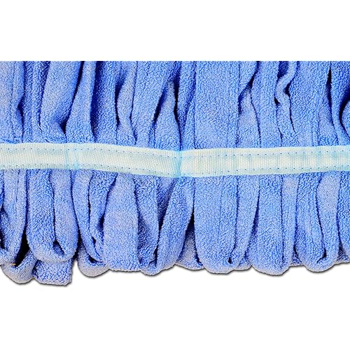 Large Microfiber Tube Mop with Stainless Steel Handle | Industrial Wet Mop | Absorbent and Durable with Great Cleaning Power Blue