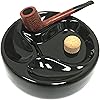 Sigara Ceramic Tobacco Pipe Ashtray with Cork Knocker and 3 Pipe Stand Large