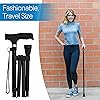 RMS Folding Cane - Foldable, Adjustable, Lightweight Aluminum Offset Walking Cane - Collapsible Walking Stick with Ergonomic Derby Handle - Ideal Daily Living Aid for Limited Mobility Black