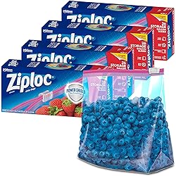 Ziploc Gallon Food Storage Slider Bags, Power Shield Technology for More Durability, 26 Count, Pack of 4 104 Total Bags