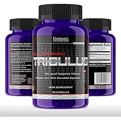 Ultimate Nutrition Tribulus Terrestris for Men - Testosterone Booster and Estrogen Blocker – Ultra Potent 45% Steroidal Saponins – Natural Endurance, Strength, and Stamina Booster, 750mg, 90 Capsules