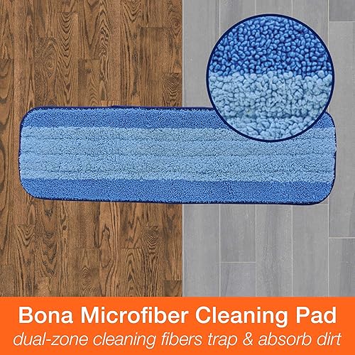 Bona Premium Microfiber Floor Mop, Includes Microfiber Cleaning Pad and Microfiber Dusting Pad