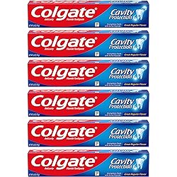 Colgate Cavity Protection Toothpaste with Fluoride - Great regular, White, 6 Ounce Pack of 6