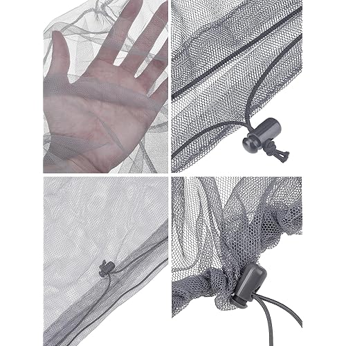 HESTYA 6 Pack Mosquito Head Net Bug Head Net Insects Mesh Head Net for Outdoor Face Neck Head Protecting, Grey