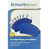 Healthsmart 640-9010-0000 - Fan Table Playing Card Holders, Poker, Rummy, Pinochle, Holds 15 cards, 1 pair, Blue