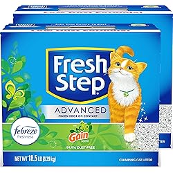 Fresh Step Clumping Cat Litter, With Gain, Advanced, Extra Large, 37 Pounds total 2 Pack of 18.5lb Boxes