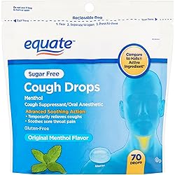 Equate Compare to Halls Sugar Free Cough Drops, Menthol, 70 Ct - 2 Packs