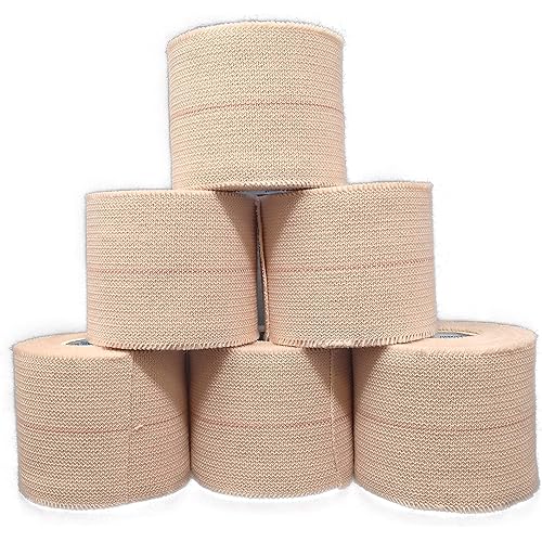 Elastic Adhesive Tape [6 Rolls] 2 Inch x 5 Yards Flexible First Aid Sports Stretch Bandage Tape for Ankle, Knee and Wrist Sprains