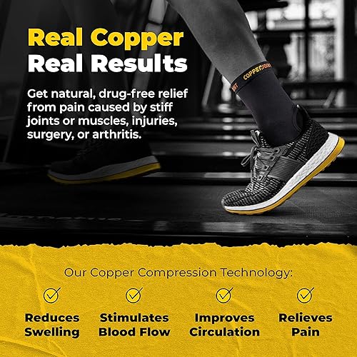 CopperJoint Compression Ankle Sleeve – Copper Infused High-Performance Breathable Design, Provides Comfortable and Durable Joint Support - All Lifestyles - Single