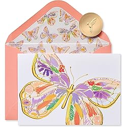 Papyrus Blank Cards with Envelopes, Bold Butterfly 12-Count
