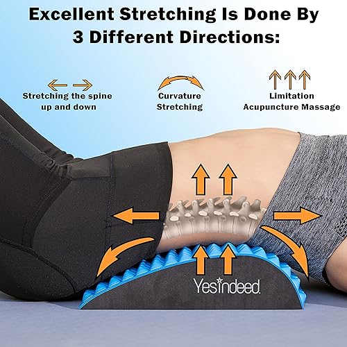Back Stretcher Pillow - Dr. Approved for Back Pain Relief, Lumbar Support, Herniated Disc, Sciatica Pain Relief, Posture Corrector, Spinal Stenosis, Neck Pain, Support for prolonged Sitting Blue