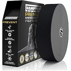 135 Feet Bulk Kinesiology Tape Waterproof Roll Sports Therapy Support for Knee, Muscle, Wrist, Shoulder, BackOriginal Uncut Premium Therapeutic Elastic & Hypoallergenic Cotton - Black