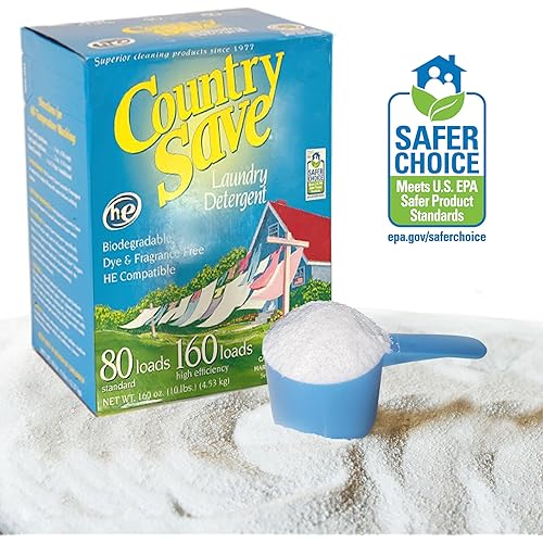 Laundry Detergent Powder, Natural - HE Natural Laundry Detergent Clear and Free of Fillers and Chemicals - Sensitive Washing Detergent Safe for Babies - Country Save Laundry Detergent, 10 lbs