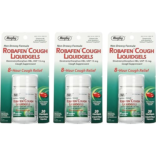 Robafen Cough Liquidgels Dextromethorphan HBr, USP 15mg, 20 Liquidgels 3 Packs