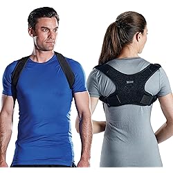 Gaiam Restore Posture Corrector for Women & Men - Back Straightener Adjustable Straps Compact Brace Support for Clavicle, Neck, Shoulder, Invisible Pain Relief