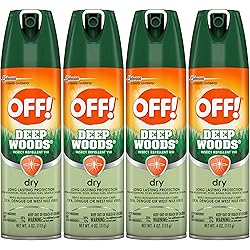 OFF! Deep Woods Insect Repellent Aerosol, Dry, Non-Greasy Formula, Bug Spray with Long Lasting Protection from Mosquitoes, 4 oz Pack of 4