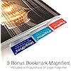 MagniPros Premium 3X 300% Page Magnifying Lens with 3 Bonus Bookmark Magnifiers for Reading Small Prints, Low Vision Aids & Solar Projects