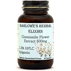 Chamomile Extract - 1.2% Apigenin - 60 600mg VegiCaps - Stearate Free, Bottled in Glass