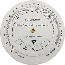 EMI BMI Body Mass Index Wheel Calculator 4.25 inch, Single Sided, Adult ECB-201