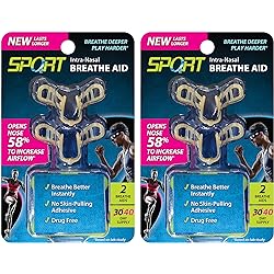 Sport Intra-Nasal Breathe Aids from SleepRight Breathing Aids for Sports Nasal Dilator for Athletes 2-Pack
