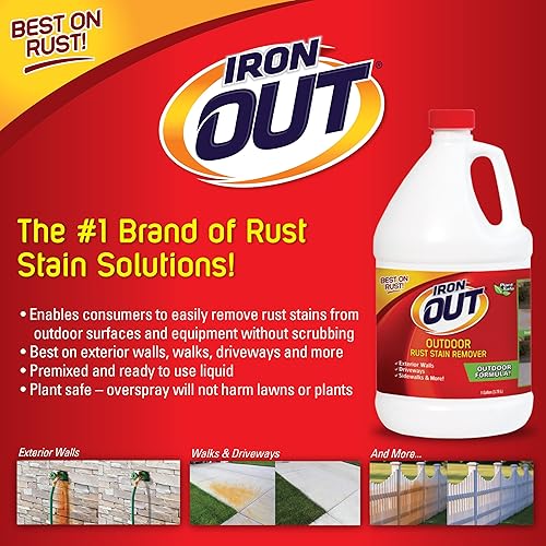 Iron OUT LI04128N Vinyl and Other Outdoor Surfaces, No Scrubbing, Safe to Use, 1 Gallon, 4 Pack, 4-Pack, 4 Count