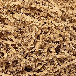 Mcfleet Crinkle Cut Paper Shred Filler 1 LB Brown Crinkle Paper Shredded Paper for Gift Box - Gift Basket Filler - Kraft Gift Box Stuffing for Valentine's Day Holiday Packaging Wrapping