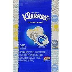 Kleenex 2-Ply White Tissues, A4016, 210 Count Pack of 3