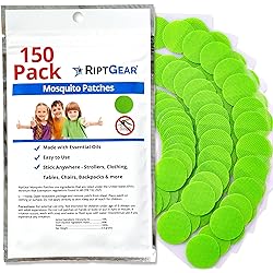 RiptGear Mosquito Repellent Patches - 150 Pack of Bug Repellent Stickers for Kids and Adults, Natural Mosquito Repellent Sticker, Citronella Patch Sticks to Any Surface - DEET Free Mosquito Repellent