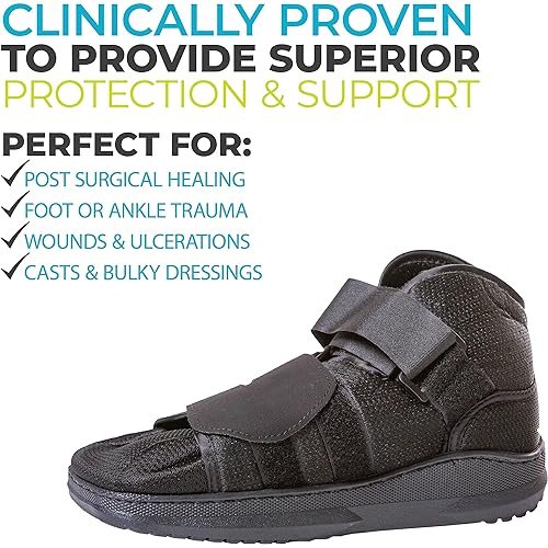 BraceAbility Closed Toe Medical Walking Shoe - Lightweight Surgical Foot Protection Cast Boot with Adjustable Straps, Orthopedic Fracture Support, and Post Bunion or Hammertoe Surgery Brace M