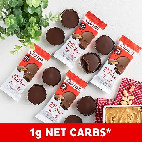 Quest Nutrition High Protein Low Carb, Gluten Free, Keto Friendly, Peanut Butter Cups,1.48 OzPack of 12