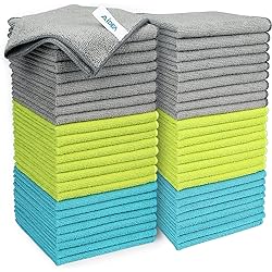 AIDEA Microfiber Cleaning Cloths-50PK, Softer Highly Absorbent, Lint Free Streak Free for House, Kitchen, Car, Window Gifts12in.x12in.