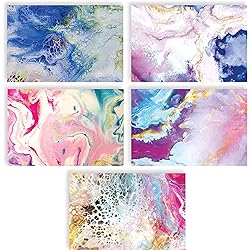 100-Pack All Occasion Greeting Cards, Assorted Blank Note Cards, 4 x 6 inch, 5 Abstract Art Designs, Blank Inside, by Better Office Products, with Envelopes, 100 Pack
