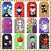 120 Pieces Halloween Trick or Treat Tags Spooky Craft Label Tags ​alloween Tags with String Name TagsA rt Hanging Cards for Halloween Party Favor Decorations