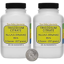 Trisodium Citrate [Na3C6H5O7] 99% USP Grade Powder 1 Lb in Two Space-Saver Bottles USA