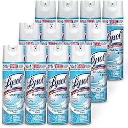 Lysol Disinfectant Spray, Sanitizing and Antibacterial Spray, For Disinfecting and Deodorizing, Crisp Linen, 19 fl oz Pack of 12
