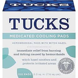 Tucks Medicated Cooling Hemorrhoidal Pads, 100 Count Pack of 12
